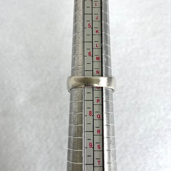 Brushed Sterling Silver 925 Channel Set Cubic Zirconia 4 Row Wide Band Ring Sz 7 - Picture 9 of 16